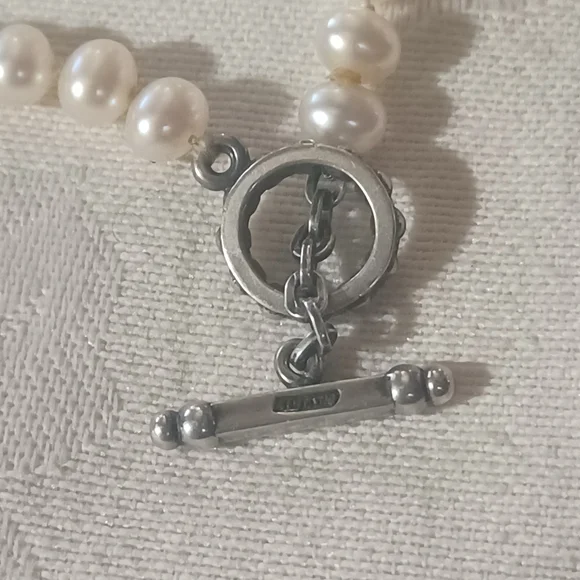 LAGOS Caviar Pearl Necklace with Fluted Heart, SS & 18k, 16" - Picture 9 of 13